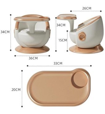 Happyplanet Kkq-oi Alüminyum - Plastik 15 kg Kapasiteli Tekerleksiz Sandalye Üstü Tepsili Oturaklı Portatif Mama Sandelyesi Kırmızı - Gümüş