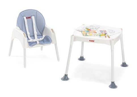 Kanz Yummy Plastik 3 Noktalı Emniyet Kemeri 15 kg Kapasiteli Tekerleksiz Oturaklı Portatif Mama Sandelyesi Gri