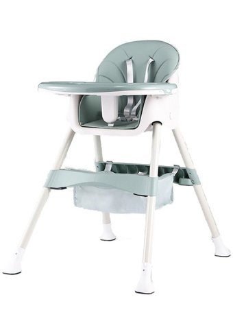 Happyplanet Kkk-oi Alüminyum - Plastik 5 Noktalı Emniyet Kemeri 15 kg Kapasiteli Tekerleksiz Tepsili Oturaklı Yükselticili Katlanır Portatif Mama Sandelyesi Yeşil