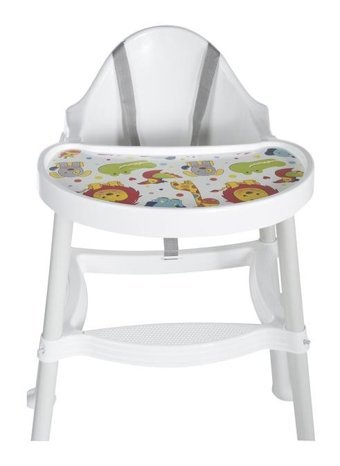 Tommy Baby Basic Alüminyum - Plastik 3 Noktalı Emniyet Kemeri 15 kg Kapasiteli Tekerleksiz Tepsili Oturaklı Katlanır Portatif Mama Sandelyesi Beyaz