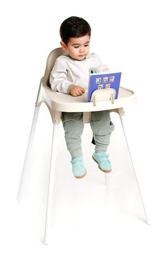 Baby Plus Star Plastik 5 Noktalı Emniyet Kemeri 20 kg Kapasiteli Tekerleksiz Tepsili Oturaklı Portatif Mama Sandelyesi Gri