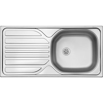 Ukinox Barton 122.2120.E838 860 mm Damlalıksız Tezgah Altı Tek Gözlü Dikdörtgen Sol Paslanmaz Çelik Eviye Gri