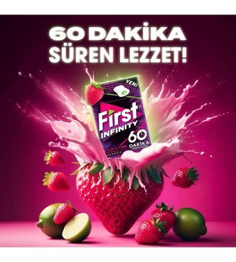 First Infinity 60 Dakika Çilekli Sakız 12'li 1 Adet