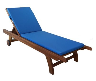 Alda Spor Tekstil Ahşap Katlanır Şezlong Mavi