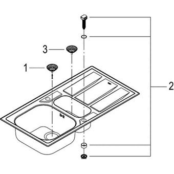 Grohe K400 31569Sd0S 363 mm Damlalıklı Tezgah Üstü 1.5 Gözlü Dikdörtgen Sağ-Sol Paslanmaz Çelik Eviye Gri