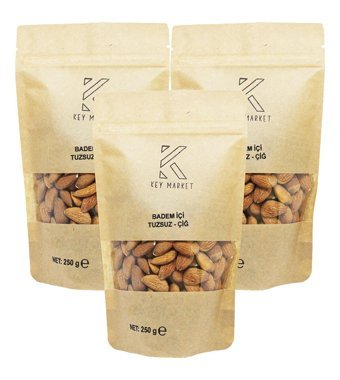 Key Market Doğal Çiğ Badem İçi 3x250 gr