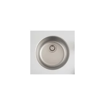 Teka Round 390 mm Damlalıksız Tezgah Altı Tek Gözlü Yuvarlak Orta Paslanmaz Çelik Eviye Gri