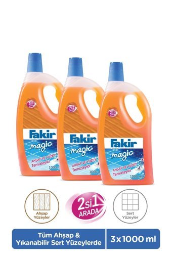 Fakir Magic 2'si 1 Arada Ahşap ve Sert Yüzey Ahşap Temizleyici 3x1 lt
