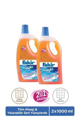 Fakir Magic 2'si 1 Arada Ahşap ve Sert Yüzey Ahşap Temizleyici 2x1 lt