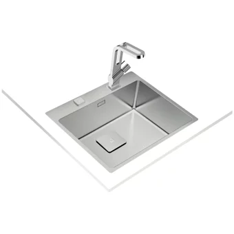 Teka Forlinea Rs15 50.40 Auto 115000017 500 mm Damlalıksız Tezgah Üstü Tek Gözlü Dikdörtgen Sol Paslanmaz Çelik Eviye Gri