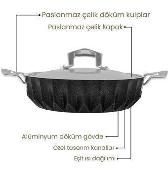 Emsan Diagon 2 Parça 26 cm Döküm Tencere