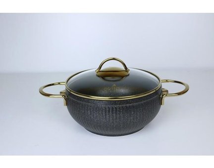 Evita İstiridye Gold 2 Parça 20 cm Granit Derin Tencere