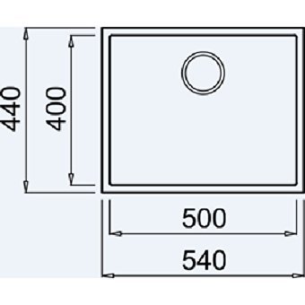 Teka Square 50.40 Tg 115230020 500 mm Damlalıksız Tezgah Altı Tek Gözlü Kare Orta Granit Eviye Siyah