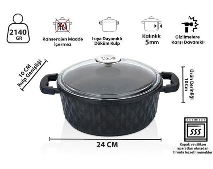 Taç Bella 2 Parça 28 cm Teflon Derin Tencere