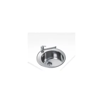 Teka Centroval 40127160 510 mm Damlalıksız Tezgah Üstü Tek Gözlü Yuvarlak Orta Paslanmaz Çelik Eviye Gri