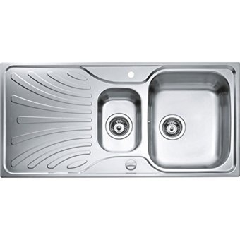 Teka Nerissa 60 500 mm Damlalıklı Tezgah Üstü 1.5 Gözlü Dikdörtgen Sol Paslanmaz Çelik Eviye Gri