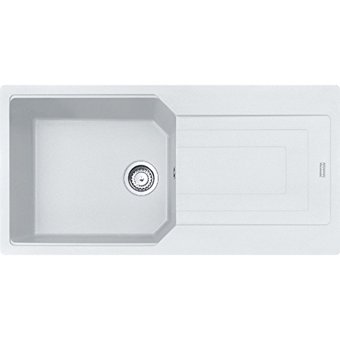 Franke Ubg 611-100 490 mm Damlalıklı Tezgah Üstü Tek Gözlü Dikdörtgen Sağ Granit Eviye Beyaz