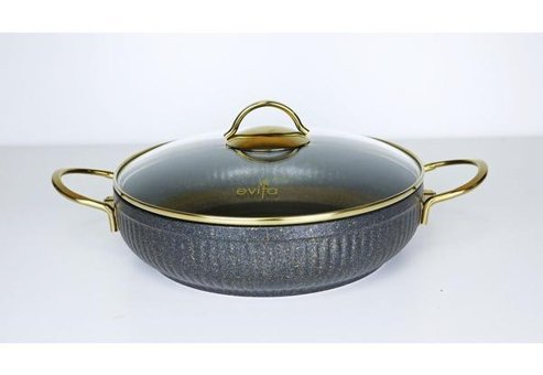 Evita İstiridye Gold 2 Parça 28 cm Alüminyum Basık Tencere