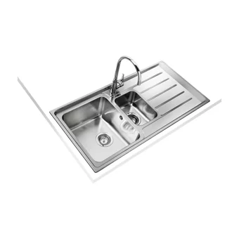 Teka Vitae 60 B 500 mm Damlalıklı Tezgah Üstü 1.5 Gözlü Dikdörtgen Sağ Paslanmaz Çelik Eviye Gri