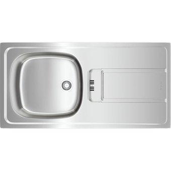 Teka Gravity 45 E-Xm 1B 1D 435 mm Damlalıklı Tezgah Altı Tek Gözlü Kare Sağ Paslanmaz Çelik Eviye Gri