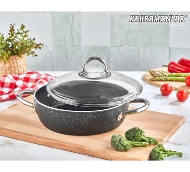 Kahramanlar 3402 2 Parça 30 cm Granit Tencere