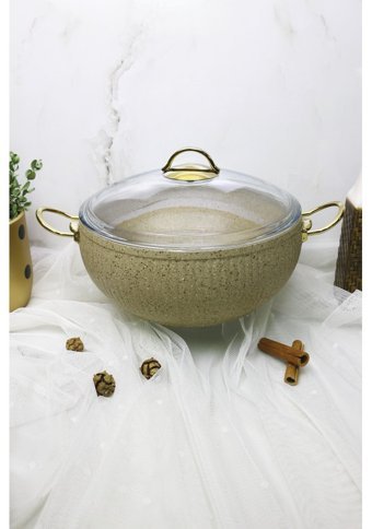 Evita İstiridye Gold 2 Parça 28 cm Granit Derin Tencere
