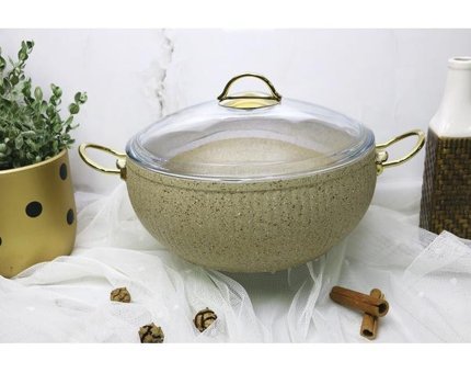 Evita İstiridye Gold 2 Parça 28 cm Granit Derin Tencere