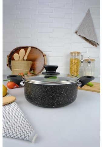 Digithome Mehtap 2 Parça 22 cm Granit Derin Tencere