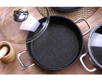 Falez Black Line 2 Parça 28 cm Granit Tencere