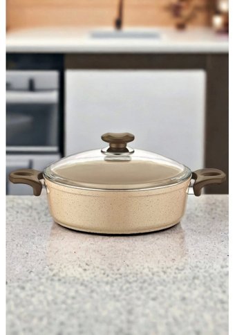 Tilbe Home 2 Parça 24 cm Granit Döküm Basık Tencere