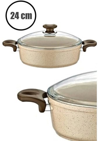 Tilbe Home 2 Parça 24 cm Granit Döküm Basık Tencere