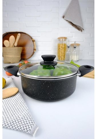 Digithome Mehtap 2 Parça 24 cm Granit Derin Tencere