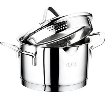 Oms 2 Parça 22 cm Döküm - Granit Derin Tencere