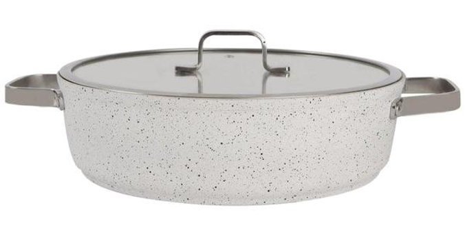Porland Bianco 2 Parça 28 cm Granit Basık Tencere