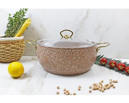 Evita Eco Gold 2 Parça 22 cm Granit Derin Tencere