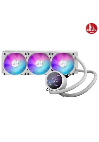 Asus ROG RYUO III 360 White Edition Bakır Borulu Sessiz 4 Pin 3 Fanlı Sıvı Soğutmalı RGB Masaüstü İşlemci Soğutucu