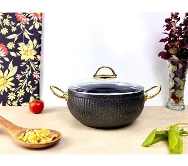 Evita İstiridye Gold 2 Parça 22 cm Granit Derin Tencere