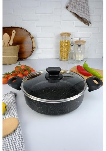 Digithome Mehtap 2 Parça 26 cm Granit Basık Tencere