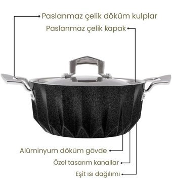 Emsan Diagon 2 Parça 26 cm Döküm Derin Tencere
