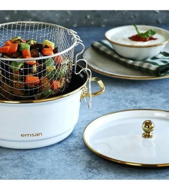 Emsan Troy 2 Parça 24 cm Emaye Tencere
