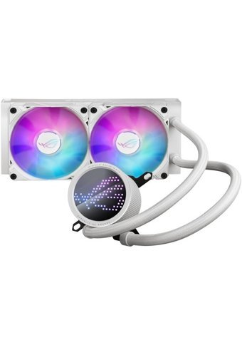 Asus Rog Ryuo III 240 White Edition Bakır Borulu Sessiz 4 Pin 2 Fanlı Sıvı Soğutmalı RGB Masaüstü İşlemci Soğutucu