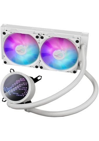 Asus Rog Ryuo III 240 White Edition Bakır Borulu Sessiz 4 Pin 2 Fanlı Sıvı Soğutmalı RGB Masaüstü İşlemci Soğutucu
