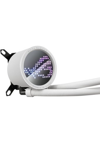 Asus Rog Ryuo III 240 White Edition Bakır Borulu Sessiz 4 Pin 2 Fanlı Sıvı Soğutmalı RGB Masaüstü İşlemci Soğutucu