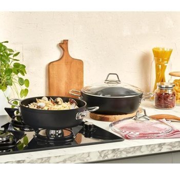 Amboss 2 Parça 28 cm Granit Basık Tencere