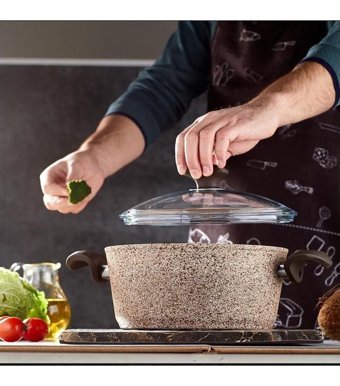 Falez Creamy 2 Parça 26 cm Granit Derin Tencere