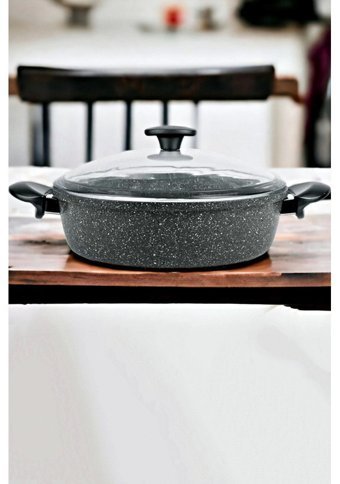 Tilbe Home 2 Parça 28 cm Granit Döküm Basık Tencere