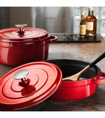 Olika İron 2 Parça 24 cm Bakır Basık Tencere