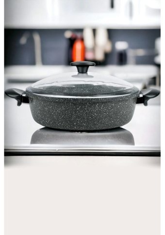 Tilbe Home 2 Parça 26 cm Granit Döküm Basık Tencere