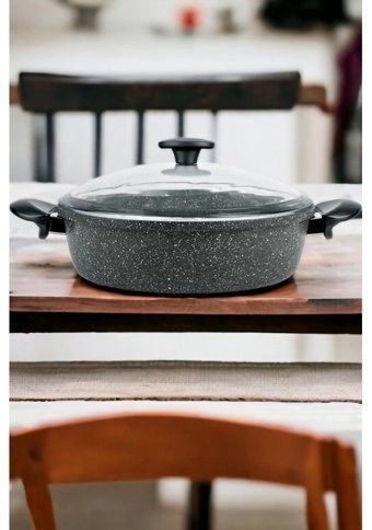 Tilbe Home 2 Parça 26 cm Granit Döküm Basık Tencere