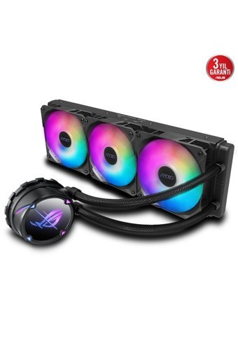 Asus Rog Strix Lc II 360 Bakır Borulu Sessiz 4 Pin 3 Fanlı Sıvı Soğutmalı RGB Masaüstü İşlemci Soğutucu